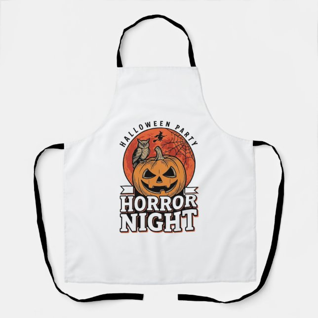 Tablier Conception de T-shirt de citrouille de nuit d'horr (Recto)
