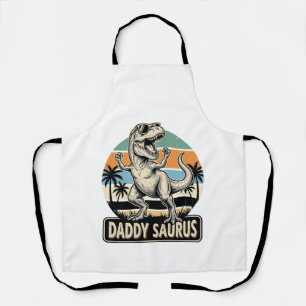 Tablier Conception de t-shirt de dinosaure rétro Daddy Sau