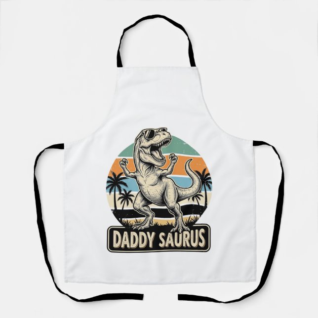 Tablier Conception de t-shirt de dinosaure rétro Daddy Sau (Recto)