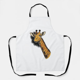 Tablier Conception de T-shirt de girafe mignon gravé vinta