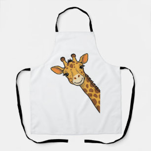 Tablier Conception de T-shirt de girafe qui regarde discrè