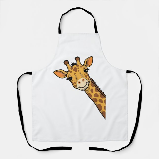 Tablier Conception de T-shirt de girafe qui regarde discrè (Recto)