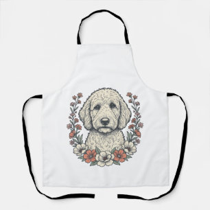 Tablier Conception de T-Shirt de Portrait de Chien Bouclé