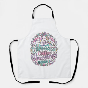 Tablier Conception de T-Shirt de Style Licorne Yoga Café L