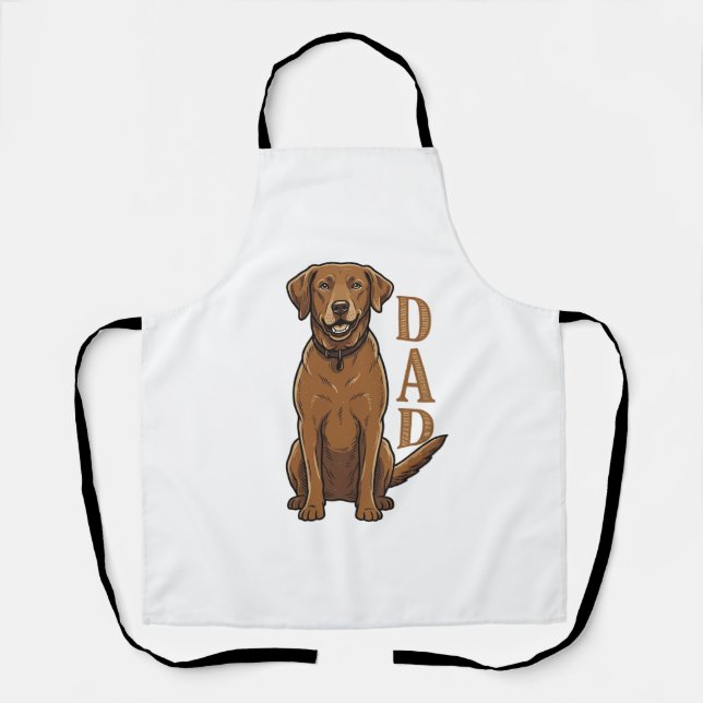 Tablier Conception de T-shirt pour papa de chien marron vi (Recto)