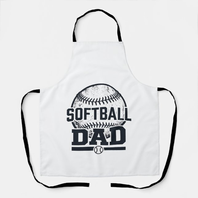 Tablier Conception de T-Shirt Vectoriel Papa Softball Vint (Recto)