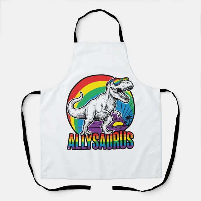 Tablier Conception de T-Shirt Vintage Allysaurus Dinosaure (Recto)