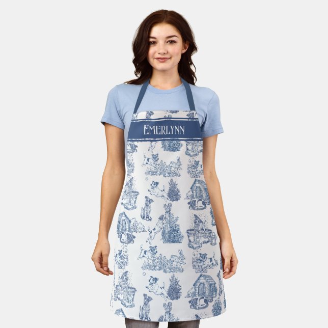 Tablier Conception de toile française bleue pour amateur d (Porté)