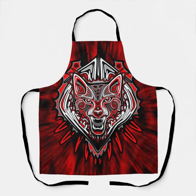 Tablier Conception de totem tribal Haida de loup (Recto)