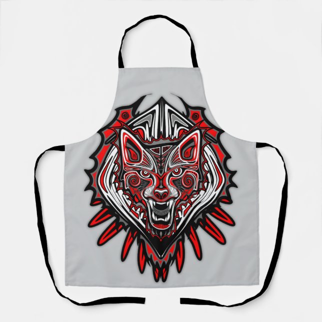 Tablier Conception de totem tribal Haida Loup (Recto)