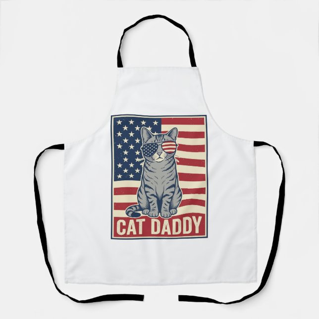 Tablier Conception de vecteur de chat patriotique Cat Dadd (Recto)