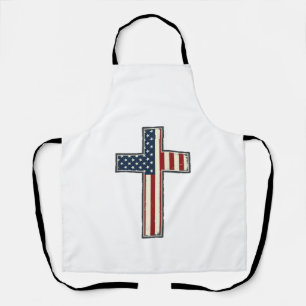 Tablier Conception de vecteur de croix patriotique en détr