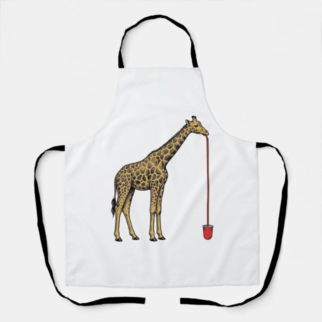 Tablier Conception de vecteur de paille à boire de girafe  (Recto)