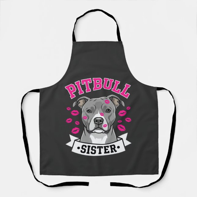 Tablier Conception de vecteur de soeur de Pitbull amoureus (Recto)