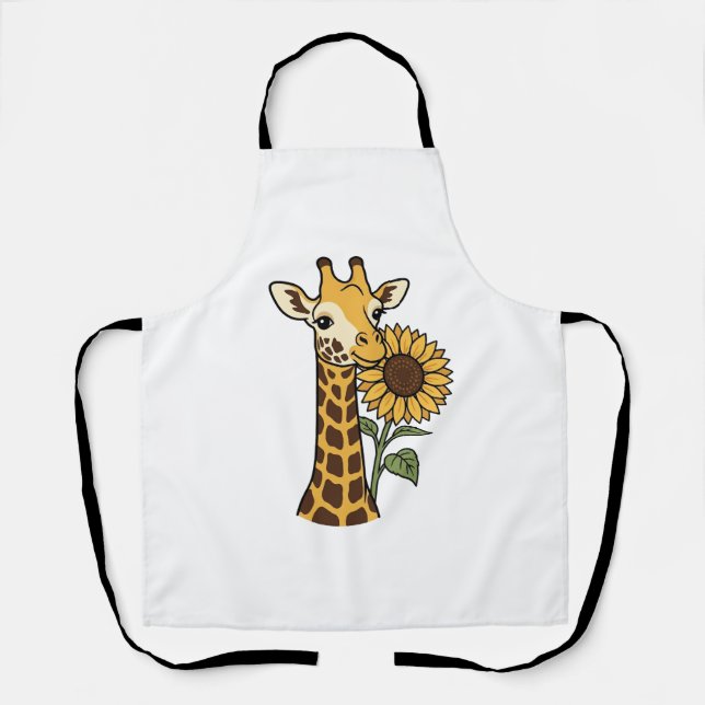 Tablier Conception de vecteur de tournesol de girafe vinta (Recto)