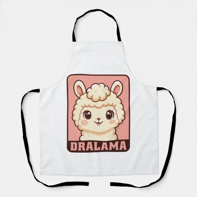 Tablier Conception d'illustration de lama mignon (Recto)