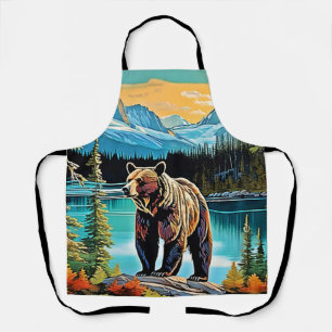 Tablier Conception d'ours de montagne canadiens majestueux