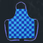Tablier Conception du vérificateur bleu clair et foncé<br><div class="desc">Couleur bleu clair et foncé À damiers design Motif</div>