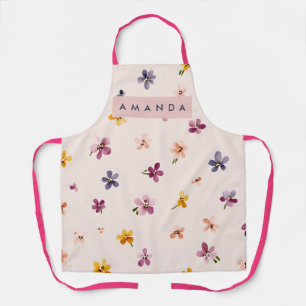 Tablier Conception florale pastel personnalisée aux couleu