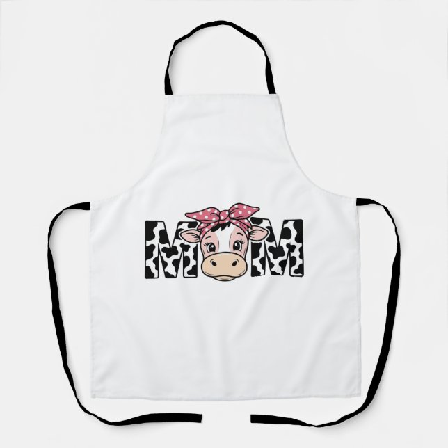 Tablier Conception graphique de maman vache mignonne arc_1 (Recto)