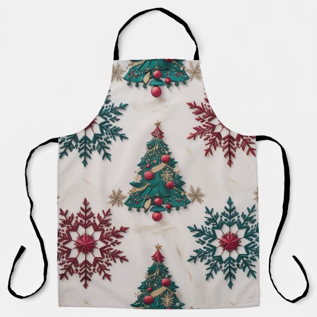 Tablier Conception moderne de Noël en 3D pour chaque femme (Recto)