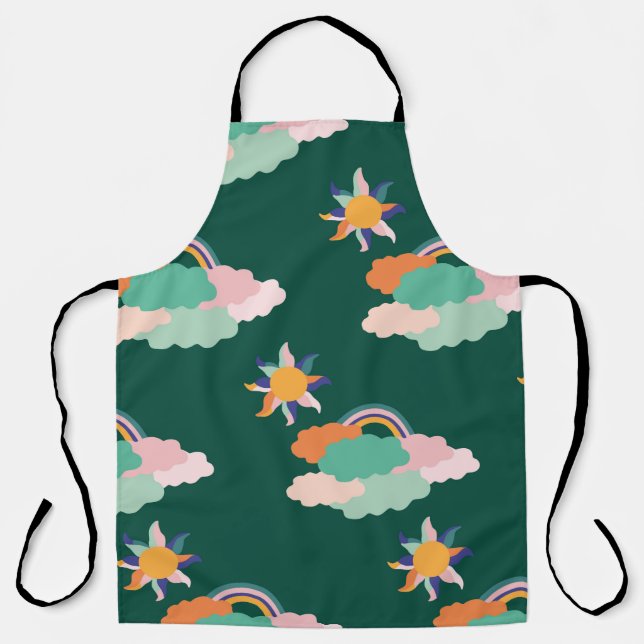 Tablier Conception motif transparente avec nuages colorés  (Recto)