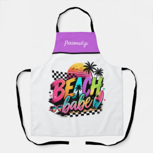Tablier Conception personnalisée de fille de plage rétro p