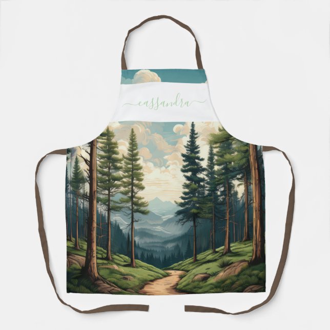 Tablier Conception personnalisée du tracé de la forêt de p (Recto)