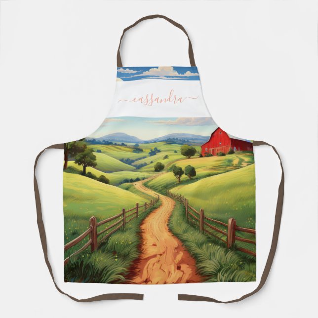 Tablier Conception personnalisée d'un chemin de ferme Pitt (Recto)