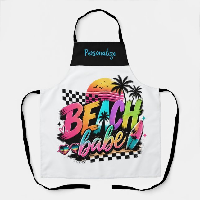 Tablier Conception personnalisée tropicale rétro de fille  (Recto)