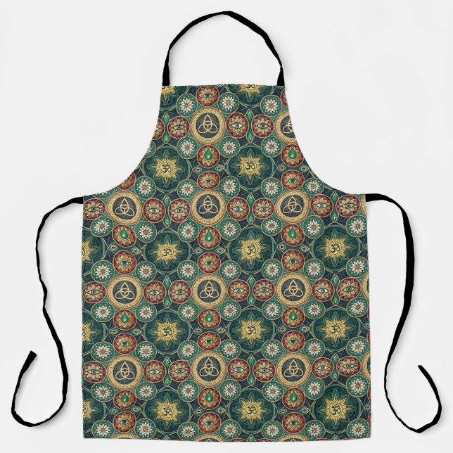 Tablier Conception Sacrée Mystique - Motif de Mandala Spir (Recto)