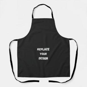 Tablier Conception simple noire personnalisée Ajouter une