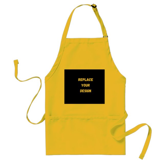 Tablier Conception simple noire personnalisée Ajouter une  (Devant)