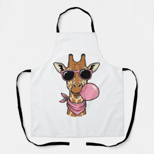 Tablier Conception vectorielle de chewing-gum girafe gravu