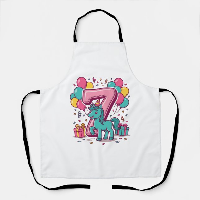 Tablier Conception vectorielle de poney mignon pour la fêt (Recto)