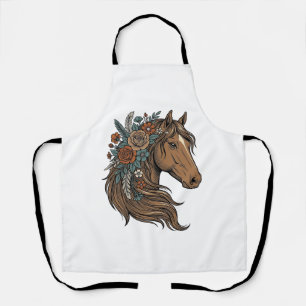 Tablier Conception vectorielle de tête de cheval floral vi