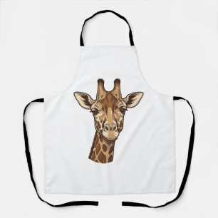 Tablier Conception vectorielle de tête de girafe gravée vi