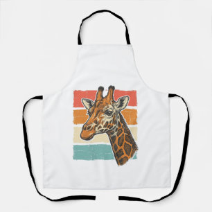 Tablier Conception vectorielle de tête de girafe rétro vin