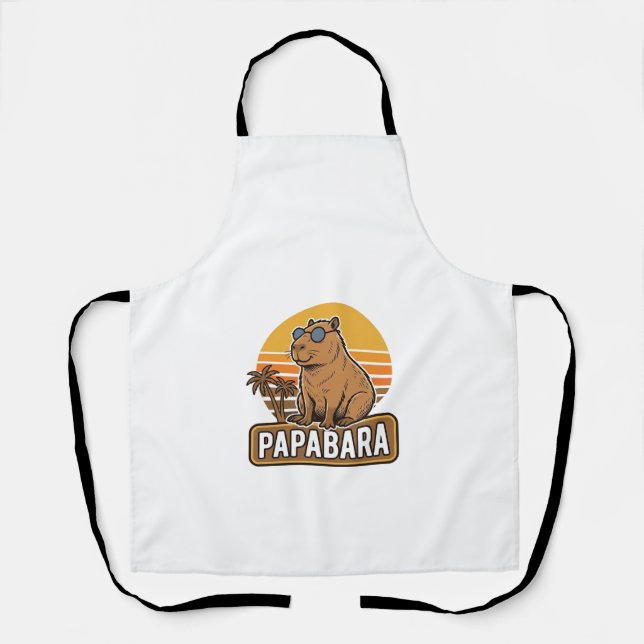 Tablier Conception vectorielle papa capybara rétro PAPABAR (Recto)