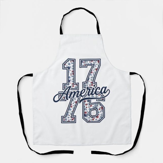 Tablier Conception vectorielle patriotique florale vintage (Recto)