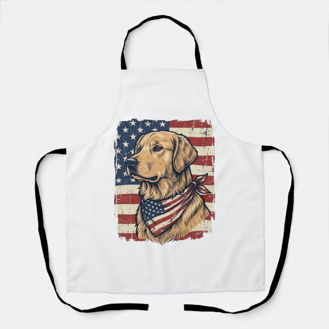 Tablier Conception vectorielle vintage patriotique de Gold (Recto)