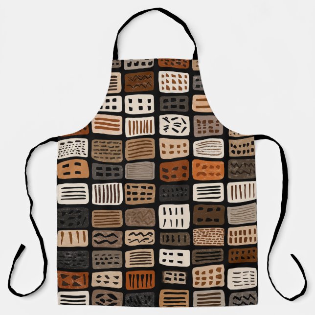 Tablier conceptions de textiles en boue africaine dans une (Recto)