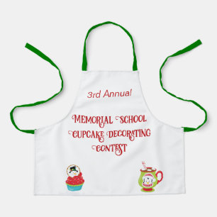 Tablier Concours de décoration de cupcake de l'école de va
