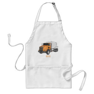 Tablier Concrete cement mixing truck cartoon illustration