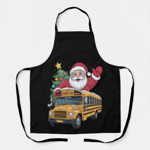 Tablier Conducteur de bus scolaire du Père Noël arbre de N