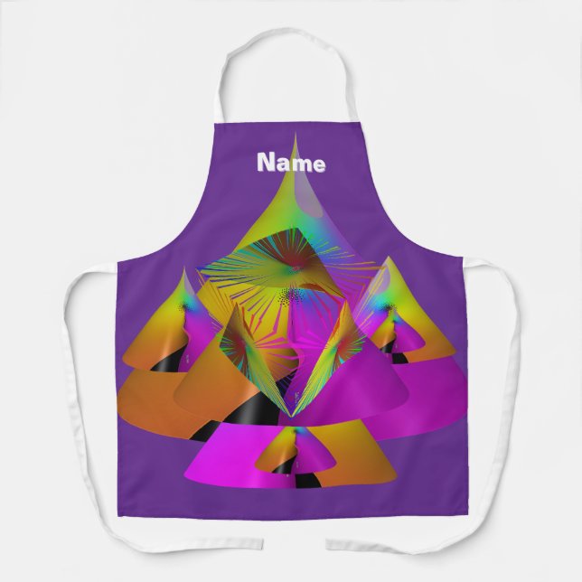 Tablier Cône de pyramide géo personnalisé Violet  (Recto)