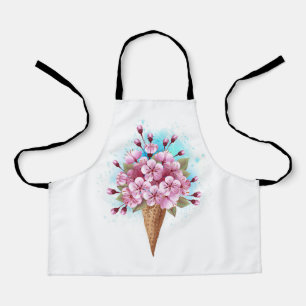 Tablier Cône rose Sakura crème glacée gaufre