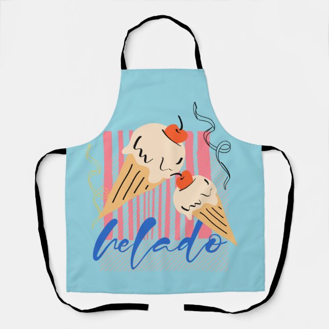 Tablier Cônes de glace italiens rétro (Recto)