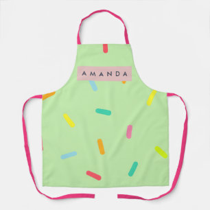 Tablier Confettis Personnalisés Pastel Vert Menthe à l'Eau