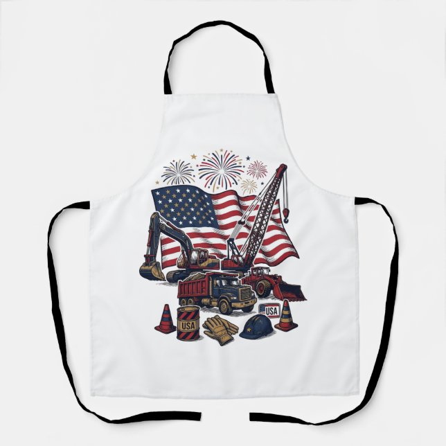Tablier Construction Patriotique USA Vintage (Recto)
